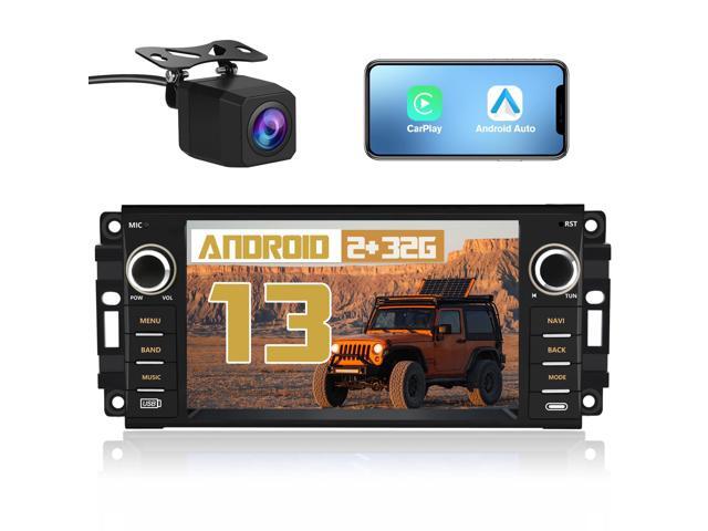 Android Car Stereo for Jeep Wrangler Radio 2007-2018 Chrysler Dodge Ram 1500 with Wireless Carplay, 7 Inch Touch Screen for Jeep Car Radio with...
