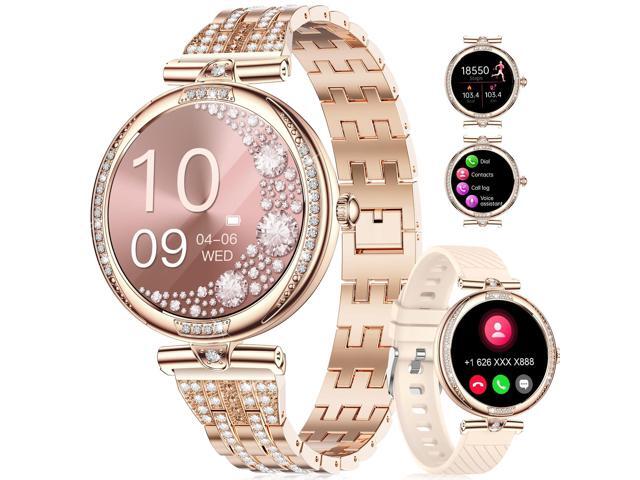 Smart Watches for Women (Answer/Make Call) with Diamonds,1.19 AMOLED Smartwatch with Heart Rate/SpO2/Sleep Monitor,IP68 Waterproof Fitness Tracker...