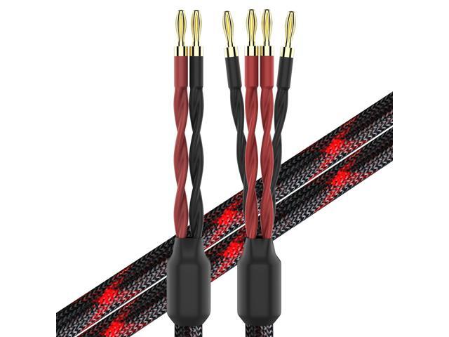 k4B-2B Bi-Wire Speaker Cable (2 Banana Plugs - 4 Banana Plugs), 1pair Set (Total 12banana Plugs), k4B-2B (4M(13.12ft))