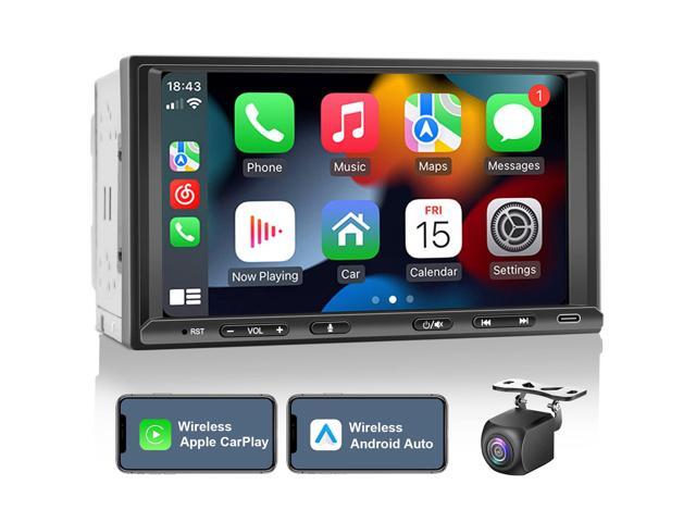 Double Din Car Stereo Radio Wireless CarPlay Wireless Android Auto, 7in Touchscreen Car Audio Receiver with Bluetooth,Rearview Camera,AM/FM, GPS...
