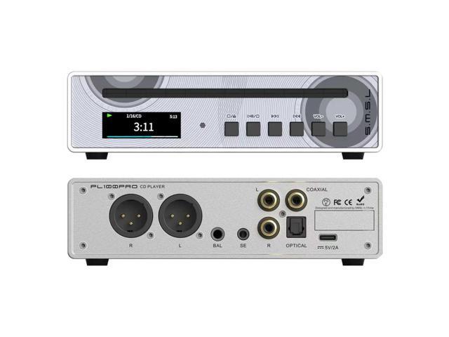 SMSL PL100PRO CD Player with Dual CS43131 DAC XLR Balanced & RCA Outputs, 3.5mm/4.4mm Headphone Amp, Optical/Coaxial MQA Decoding CD Transport...