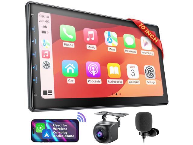 10 Inch IPS Touch Screen Double Din Car Stereo Compatible with Wireless Carplay, Android Auto, Mirrorlink - Car Radio Audio Stereo Receiver with...