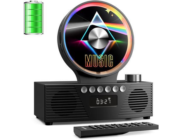 Retro Portable CD Player for Home Decor, CD Player with Speakers, Bluetooth/Battery/Remote, Desktop Vintage CD Players for Kids to Seniors, Combo...
