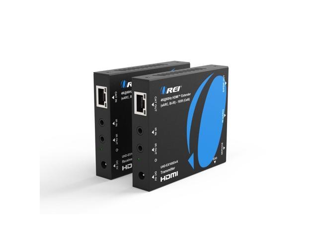 4K eARC HDMI Extender Balun UltraHD 4K @ 60Hz 4:4:4 Over Single CAT6/7 Cable with CEC, ARC & Bi Directional IR Support, RS-232 Up to 165 Ft Audio...