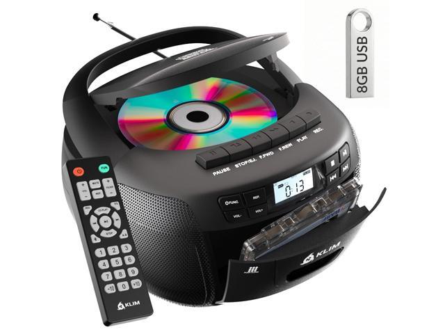 CD Player & Cassette Tape Player with Case, Bluetooth Boombox, AM/FM Radio, Stereo Sound, Remote, CD and Cassette Combo, Tape Recording, USB Drive,.