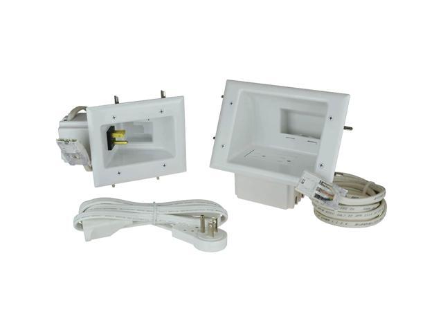50-6623-WH-KIT Flat Panel TV Cable Organizer Kit with Duplex Power Solution, White