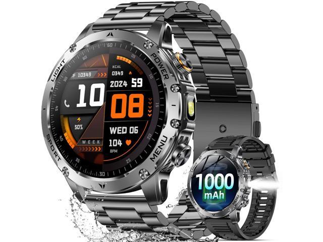 Military Smart Watches for Men (Answer/Make Calls), Smart Watch with 1000mAh Battery, Heart Rate/Sleep Monitor 100+ Sport Modes 1.7 Fitness Watch...