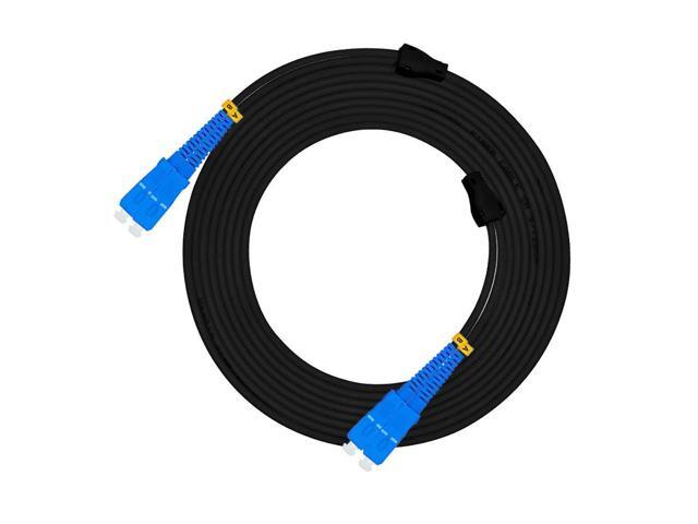 50M SC to SC Outdoor Armored Duplex 9/125 SM Fiber Optic Cable Jumper - Optical Patch Cord, Singlemode, 50Meters/160ft