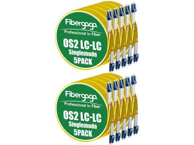 10Pack-10M(33ft) OS2 LC to LC Fiber Patch Cable Duplex Singlemode 9/125µm 2.0mm Cable Diameter Fiber Optic Cable LC to LC, OS1/OS2 Compatible