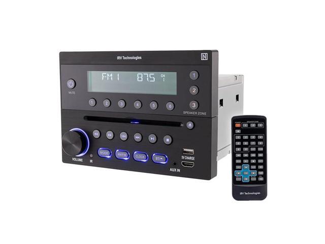 iRV Technology iRV32V2 AM/FM/CD/DVD/MP3/MP4/HDMI in & out w/ ARC/Digital 2.1/Surround Sound/Bluetooth/CEC/NFC,3 Zones Wall Mount RV Radio Stereo w/...