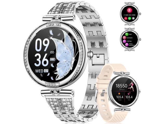 Smart Watches for Women (Answer/Make Call) with Diamonds,1.19 AMOLED Smartwatch with Heart Rate/Sleep Monitor,IP68 Waterproof Fitness Tracker 120...