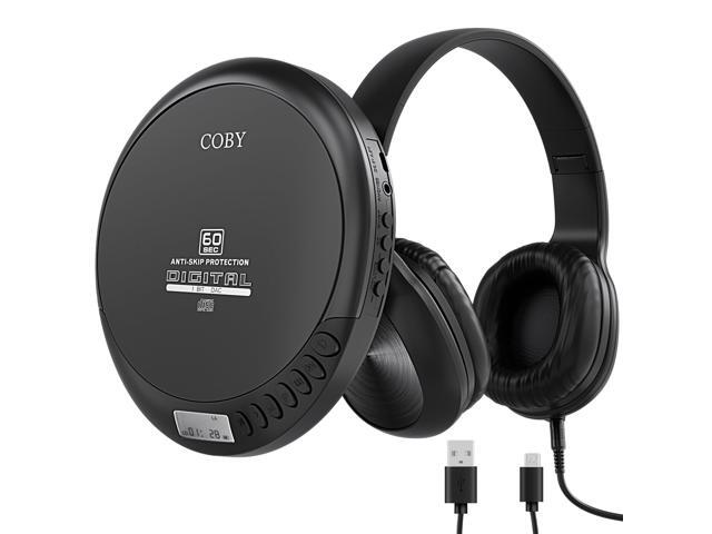 Portable CD Player with MP3 Playback & FM Radio, 60-Second Anti-Skip Protection, Foldable Wired Headphones, Compact Retro Discman Music Player for.