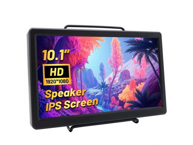 10.1 Inch Portable Monitor - IPS Capacitive Monitor with HD VGA Port,1920x1080P LCD Display Built-in Dual Speakers VESA Mount for Raspberry Pi...