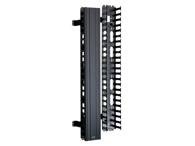 Vertical Front Only Cable Management, 5' Channel x 80' long, Snap-On Cover, 4980L-VFO, Black