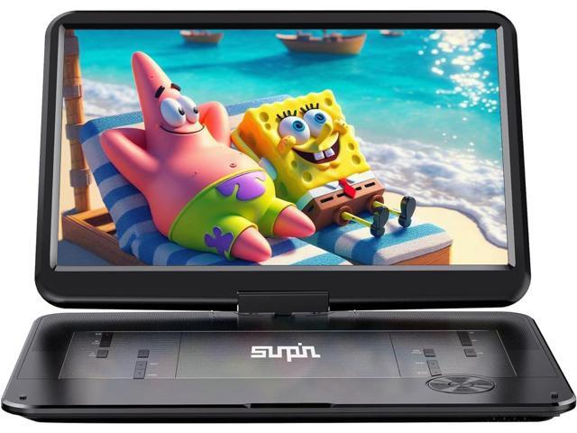 17.9' Portable DVD Player with 15.6' Large HD Swivel Screen, 6 Hours Rechargeable Battery CD Player Support AV in & Out/USB/SD Card/Sync TV,.
