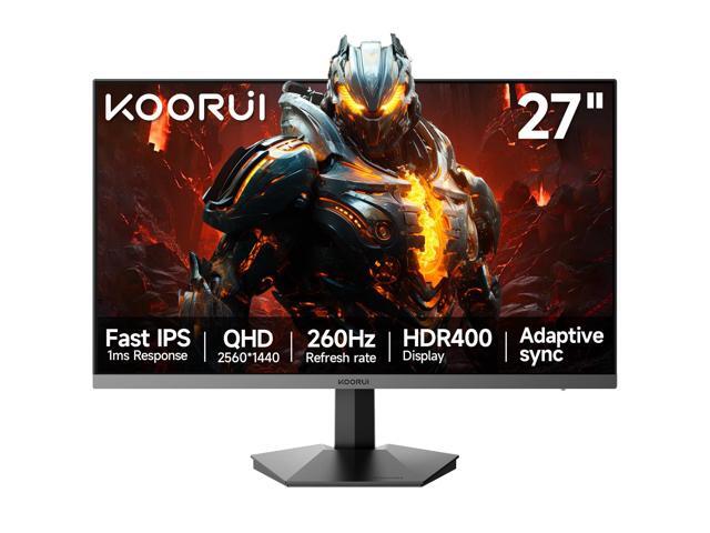 27 inch QHD Gaming Monitor 260hz/240hz, 1440p,HDR400,Fast IPS,2560X1440, 1ms, VESA Mountable, Adaptive Sync, HDMI & DP, 120% sRGB, Eye-Cared, G2721X