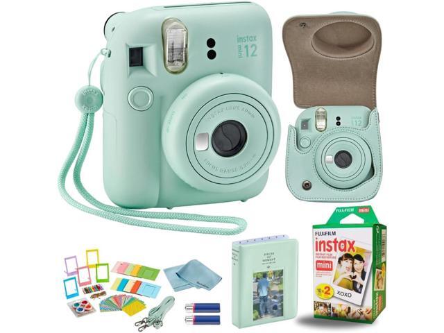 Instant Mini 12 Camera + Accessory Bundle & Custom Case + Fuji Instant (20 Shots) Designer Mini Photo Album (60 Pockets) (Mint Green)