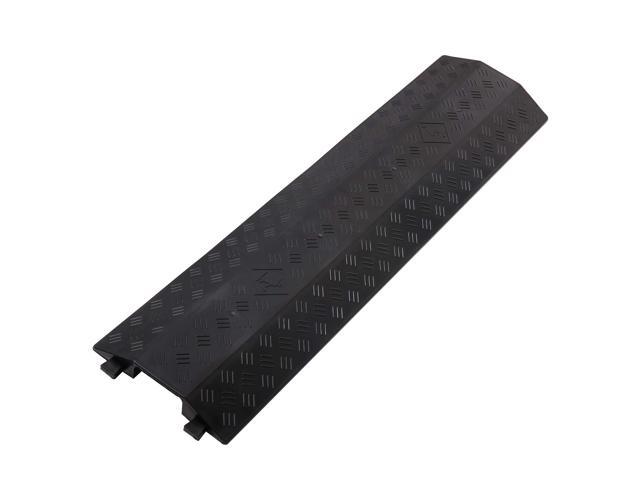 Medium 3 Pack - Floor Cord Cover Cord Protector Drop Over Drop Trak Cable Ramp for Office Warehouse - Black