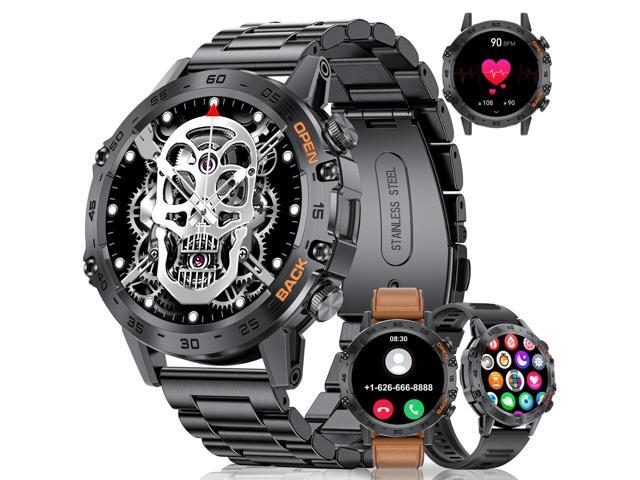 Smart Watch for Men(Answer/Dial Calls),100 Sports Modes, Fitness Watch with Blood Pressure/Heart Rate/SpO2,1.39''HD Touchscreen for Android/iOS...