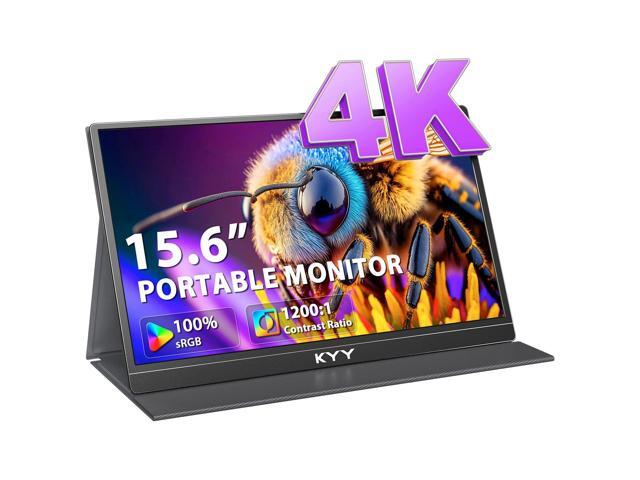 4K Portable Monitor for Laptop, 15.6'' Computer Screen Extender UHD 3840x2160,100% sRGB, 400 Nits, IPS Travel Monitor w/Speakers & Smart Cover for...