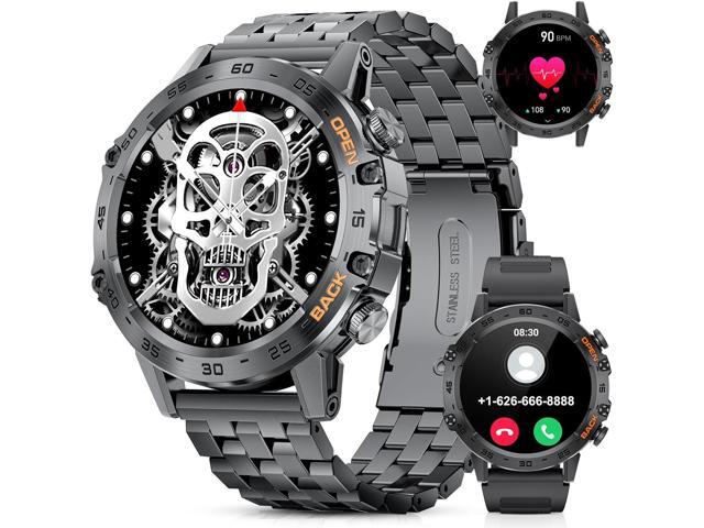 Military Smart Watch for Men(Answer/Dial Calls),1.39''HD Touchscreen,100 Sports Modes, 5ATM Waterproof Fitness Watch,with Blood Pressure/Heart.