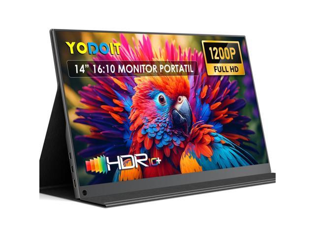Portable Monitor for Laptop 1920×1200 14' FHD Travel IPS Screen Display with USB Type C Port and Built-in Speakers with Cover Compatible with PC,...
