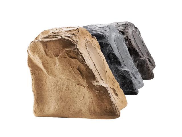 8' High Fidelity Outdoor Rock Speaker Durable Weather-Resistant Design, Single - Sandstone Brown RS850