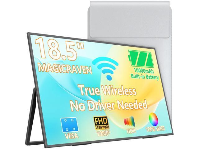 Wireless Portable Monitor for Laptop, 18.5' Portable Monitor with Battery-1080P FHD Second Screen for Home & Office, AirPlay & Miracast Casting, No...