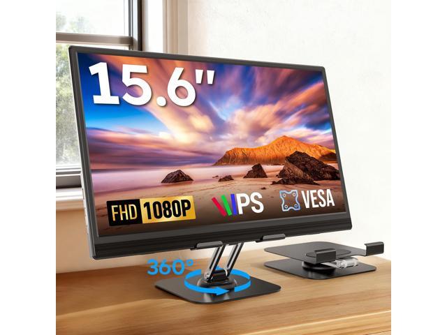 Portable Monitor, 15.6' FHD 1080P Portable Screen for Laptop with Adjustable Stand, USB-C HDMI Second External Monitor, Travel Screen Extender for...