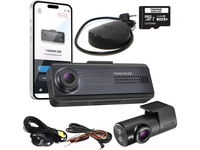 Q200 Dash Cam Front and Rear, WiFi, WDR, Speed Red Light Alerts, ADAS, 256GB Max, Parking Monitor, Night Vision (32GB MicroSD, 12V Cigar,...