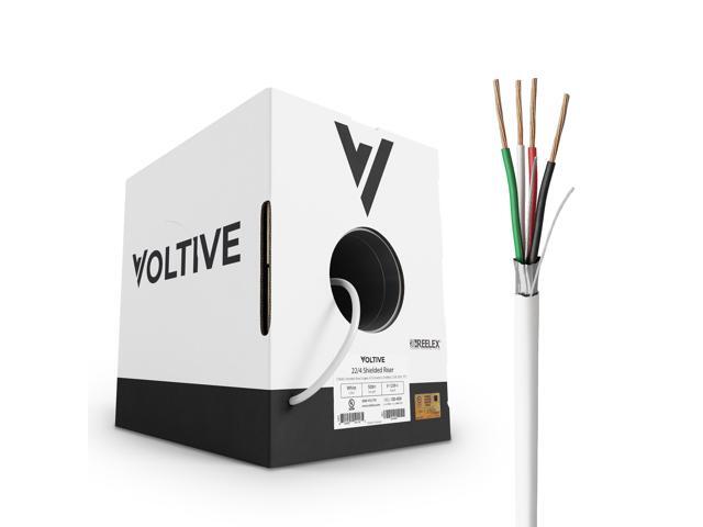 22/4 Shielded Low Voltage Wire, Riser CL3R, White, 500ft - 22AWG, 4 Conductors, Overall Shield, Stranded Bare Copper, UL Listed - V-1259-1