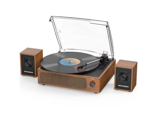 Record Player with External Bookshelf Speakers Belt-Drive Vintage Turntable for Vinyl Records Passive Dual Stereo Speakers LP Players 3 Speed...