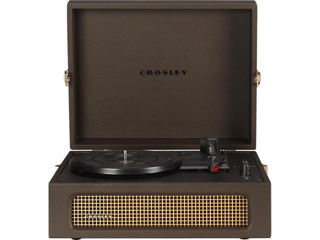 CR8017B-CO Voyager Vintage Portable Vinyl Record Player Turntable with Bluetooth in/Out and Built-in Speakers, Cocoa