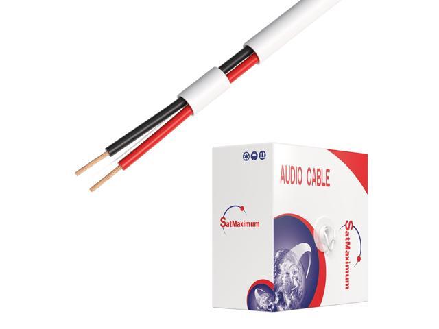 500FT 18/2 Speaker Wire CL2 Rated Indoor Low Voltage Copper Clad Aluminum (CCA) 18 Gauge 2 Conductors Cable with Easy Pull Box Perfect for in-Wall.