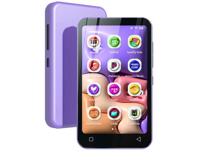 80GB Kids MP3 Player with Bluetooth, Parental Controls, Pre-Installed Spotify, Audible, 4' MP4 Player (Purple)
