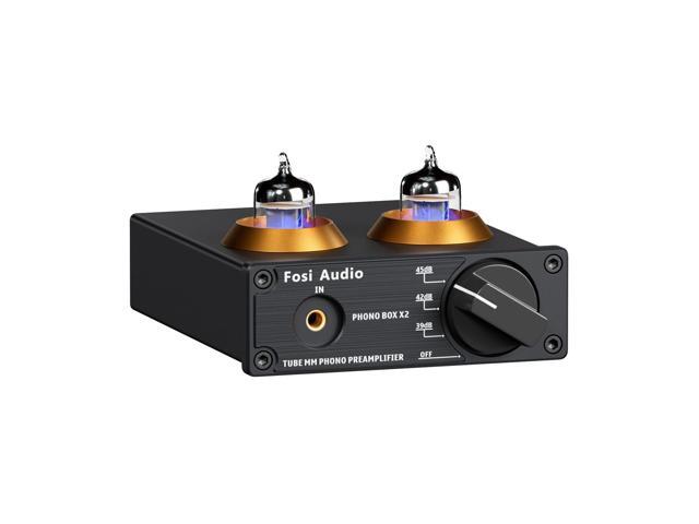 Box X2 Phono Preamp, Mini Stereo Audio Hi-Fi Preamplifier with Gain Gear, Pre-Amplifier for MM Turntable Phonograph and Record Player, with DC 12V.
