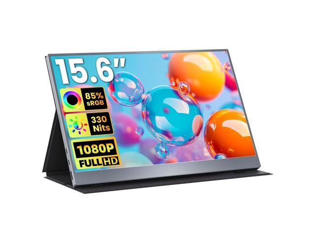 Portable Monitor 15.6 inch FHD 85% sRGB 60Hz HDR HDMI USB-C Travel Monitor for Laptop MacBook PC Surface PS5 Xbox, External Display with Cover &...