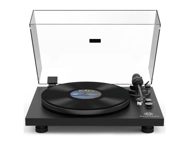 Record Player Wireless Output Turntable Carbon Fiber Tonearm Vinyl Player Aluminium Platter Belt-Drive LP Turn Tables 2 Speed RPM Phono RCA Line...