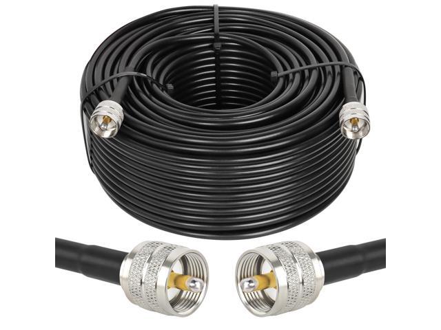 RG8x Coaxial Cable 200ft,CB Coax Cable 50 Ohm,UHF PL259 Male to Male Low Loss CB Antenna Extension for HAM Radio,VHF Radio,SWR Meter,Dummy.