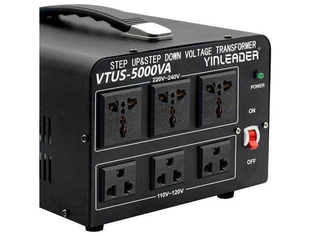 5000W Voltage Converter Transformer Step Up 110V-120V to220V-240V or Step Down 220V to 110V AC Power Converter w/US Standard Power Cord,Circuit.
