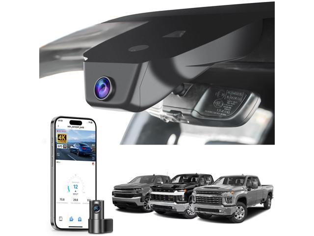 Front 4K & Rear 1080P Dash Cam fit for Chevy 4th Gen Silverado 1500 2022-2026, HD 2024-2026 WT LT RST Trail Boss High Country ZR2 (Model C),.