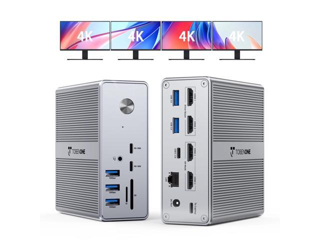 DisplayLink Docking Station 4 Monitor with 4 HDMI, 18-in-1 Quad/Triple 4K@60Hz Display Dock with 120W Power Supply for Thunderbolt 5/4/3, USB4,...