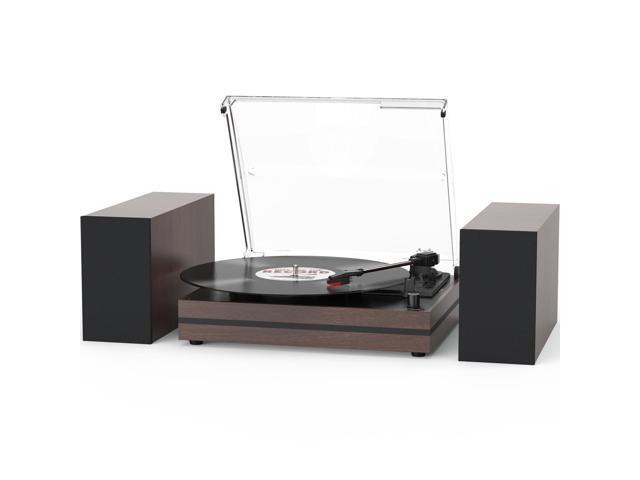 Record Player with Two External Speakers Belt-Drive Turntable for Vinyl Records Dual Stereo Speakers Vintage LP Players Support 3 Speed Wireless.