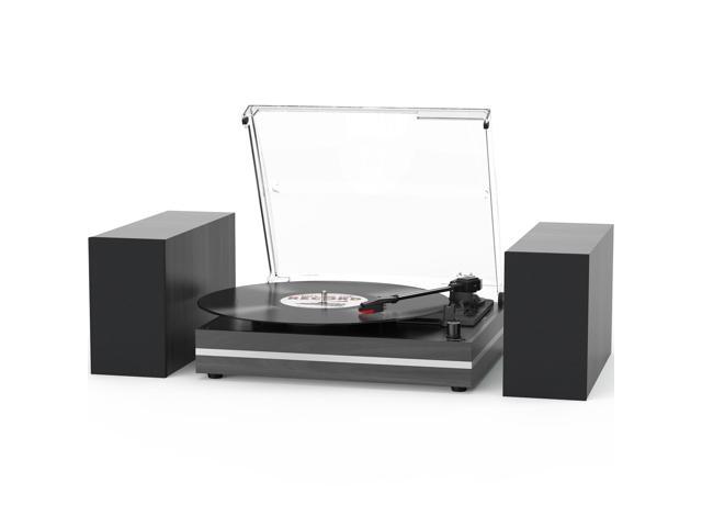 Vinyl Record Player with External Speakers Belt-Drive Turntable for Vinyl Records Dual Stereo Speakers Vintage LP Players Support 3 Speed Wireless.