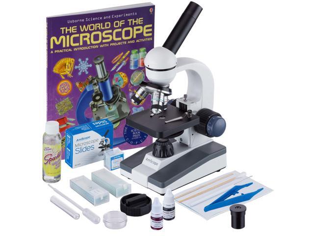 M150 Series Portable Monocular Student Compound Microscope - 40X-1000X Magnification - Comes with 50 Blank Slides, 100 Cover Slips & More