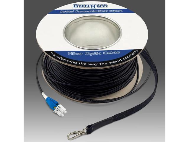 75 Meters Uniboot LC to LC Outdoor Armored Fiber Patch Cable with Pulling Eye, Low Friction Single Mode Duplex Fiber Optic Cable Jumper Optical.