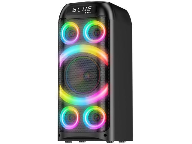 Bluetooth Speaker, 160W Peak Powerful Loud Stereo Sound Deep Bass Wireless Boombox Portable Large Party Speakers with Subwoofer TWS Pairing Dynamic...