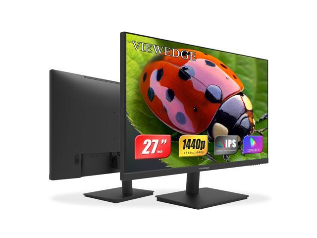 27 inch Monitor with 2K 2560 x 1440 IPS Panel 75hz Computer Monitor 27 inch QHD with HDMI, DP and Wall Mountable Eye Protection PC 1440p...