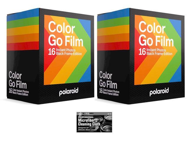 Polaroid Originals Go Instant Color Film - Black Frame - for the Polaroid GO Camera Only - 2 Double Packs with Cloth (32 Photos) - Not Compatible.