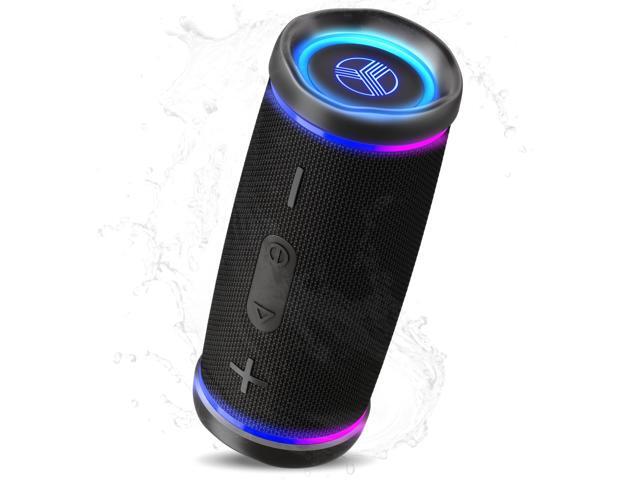 HD77 Waterproof Bluetooth Speaker, 30W Loud 360° Sound, Deep Bass, IPX7, TWS Pairing, RGB Lights, 20H Battery, Portable Wireless Speaker for...